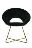 DINING CHAIR DARK GREEN VELVET GOLD LEG - CHAIRS, STOOLS